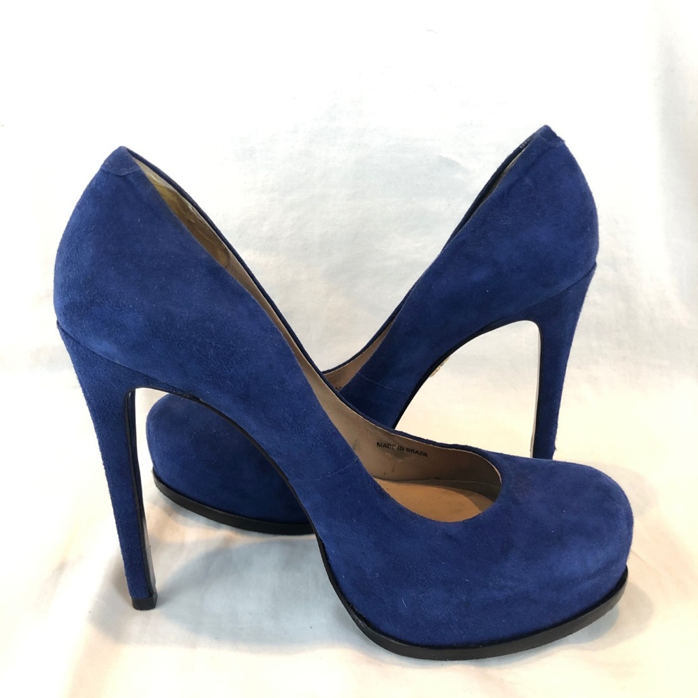 Pour La Victoire Navy Suede heels